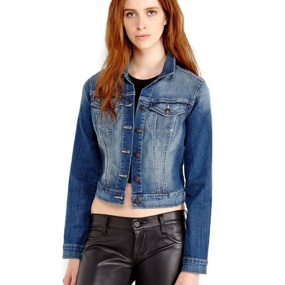 Jessica Simpson Medium Wash Denim Jean Jacket XS - Picture 1 of 8